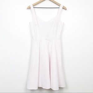 Ann Taylor Seersucker Pink & White Stripped Dress